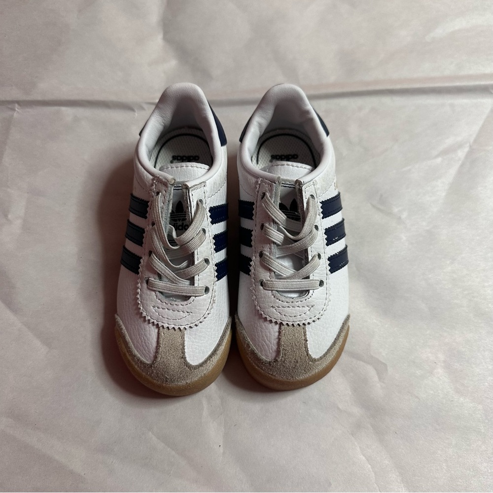 Adidas Kids Samoa White and Blue Sneakers 7K